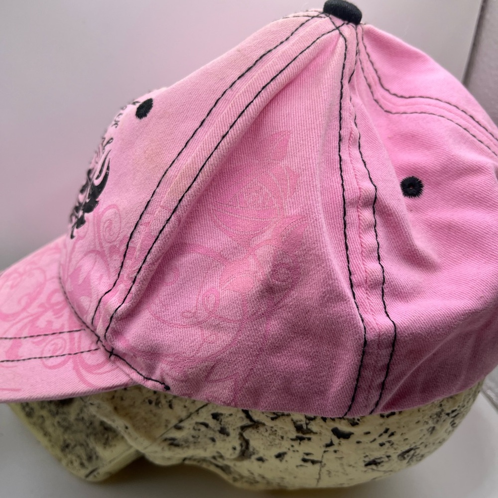 Women’s pink adjustable, biker chick cap - Picture 6 of 12